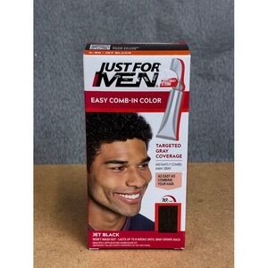 Just For Men Easy Comb-In Color Jet Black A-60 Targeted Gray Coverage Hair Dye